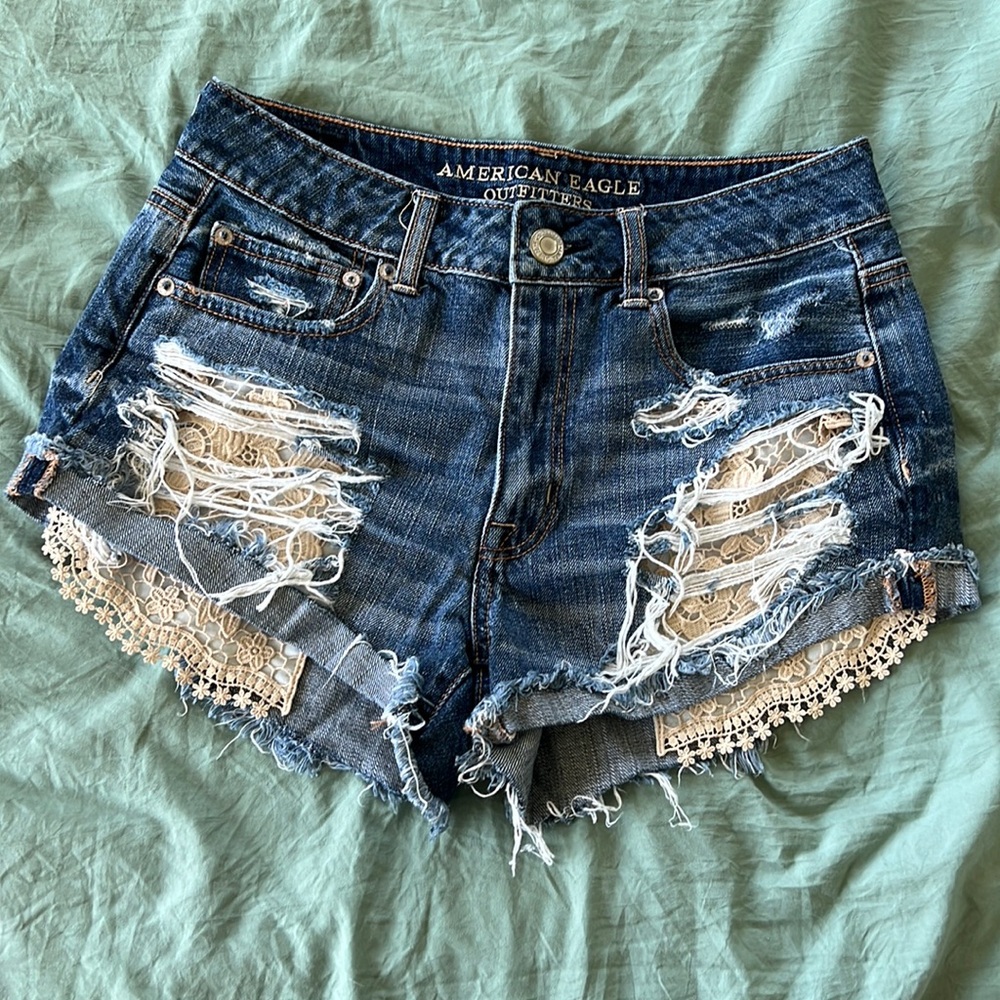 American Eagle high waisted jean shorts